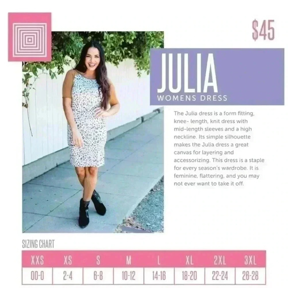 Lularoe XS pink & turquoise leggings material soft julia pencil dress. NWT - Picture 2 of 6